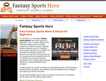 Tablet Screenshot of fantasysportshero.com